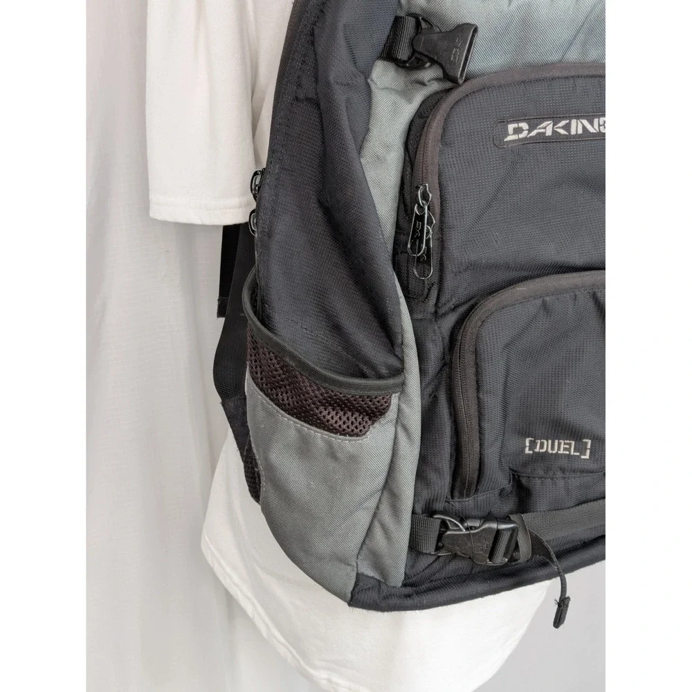 Dakine Duel Pack Backpack Gray Black Laptop School Travel Hiking 20x15x4